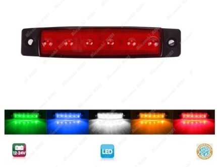 FANALE LATERALE 6 LED ROSSO / RED (12/24 V)