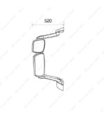 SPECCHIO RETROVISORE COMPLETO EUROCARGO BRACCIO LUNGO SX   ELETTRICO - RISCALDATO - immagine 2