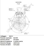 MOTORINO DI AVVIAMENTO IVECO EUROSTAR, EUROTECH MP, EUROTRAKKER, TURBOSTAR 24V, 6,6kW, - immagine 4